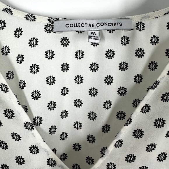 Collective Concepts Stitch Fix V-Neck Sleeveless Draped Blouse Top Size M - Picture 12 of 12